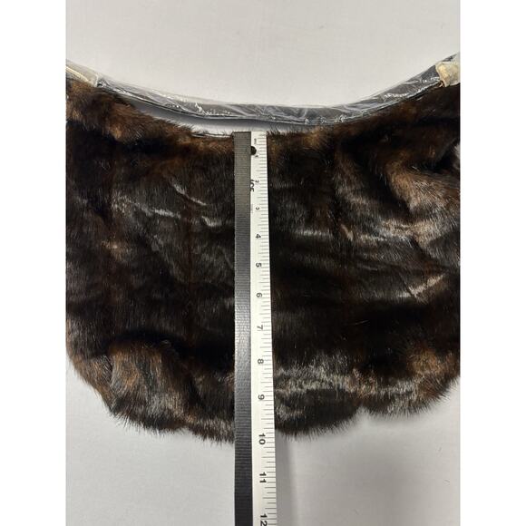Susan Lucci Brown Black Faux Fur Shoulder Bag Slouchy Vtg Y2K Hippie Festival - Picture 10 of 10